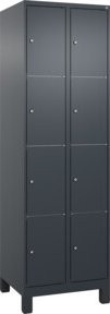 C+P Schließfachschrank Classic PLUS mit 2 Abteilen und Füßen, Anthrazitgrau, H x B x T: 195 x 60 x 50 cm - Bild 1