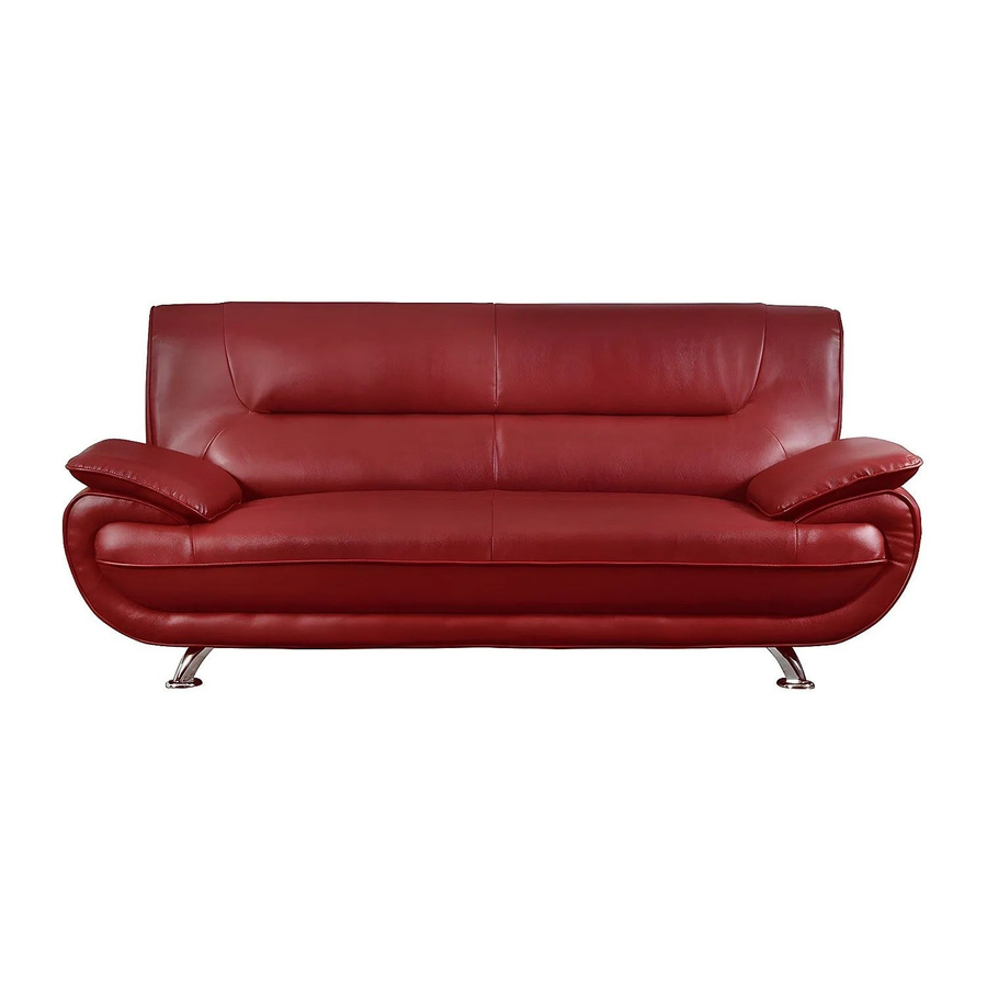 Vente-unique Sofa Nigel in Rot mit Kunstleder-Bezug und Armlehnen, Breite: 209 cm - Bild 2