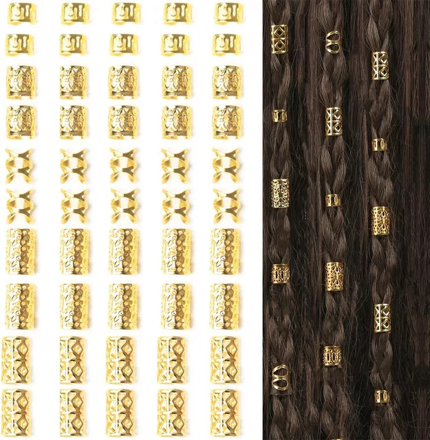 50 Stück Legierung Haar Schmuck für Braid Dreadlock, Unisex - Bild 1
