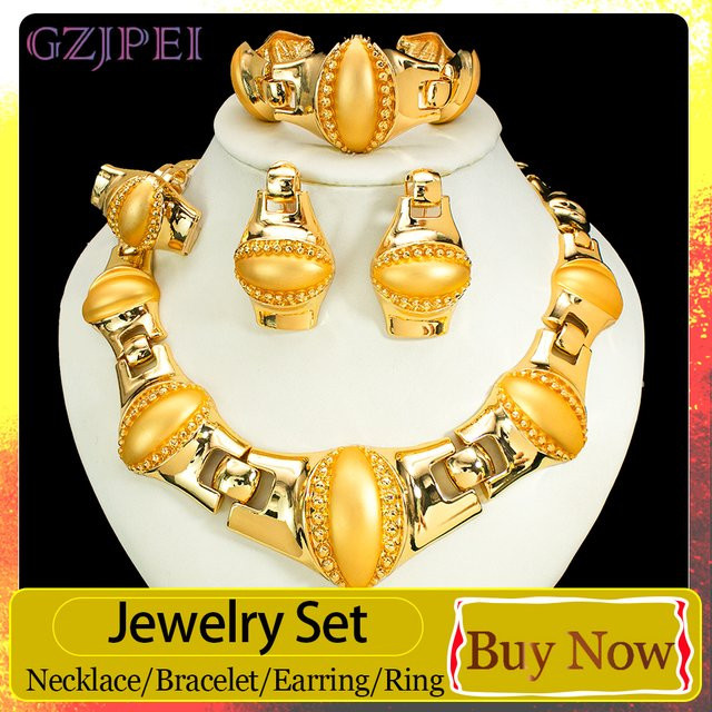GZJPEI Schmuckset, 18K Vergoldet, Gold, Unisex - Bild 1