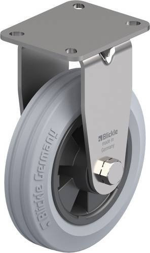 Blickle Bockrolle BX-VPP 150XR-1-SG in Schwarz/Grau mit Edelstahlschraube und 150 mm Rad-Durchmesser, Tragfähigkeit max. 135 kg - Bild 1