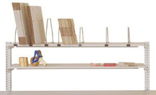 Manuflex AS1282.7035 Ablage mit Stahlbügeln für PACKPOOL Packtische, Anthrazit, B/T/H: 137,5 x 50,0 x 42,0/27,0 cm - Bild 1