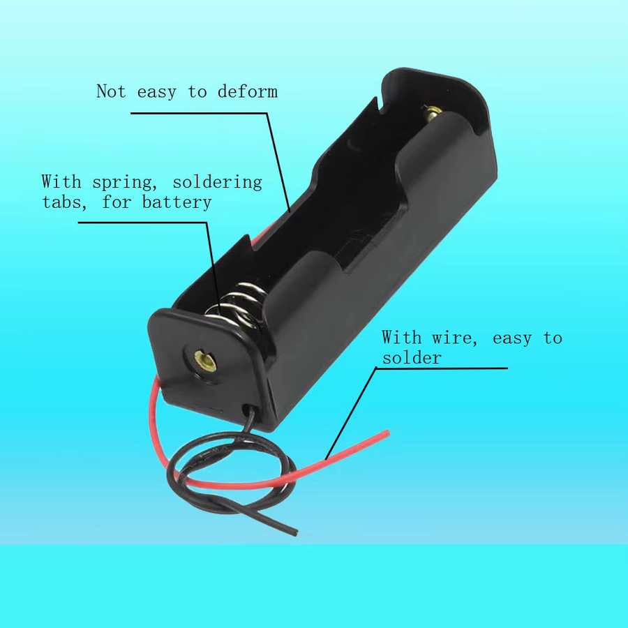 PHONEPACE 18650 Batteriegehäuse mit Kabelbaum, 10 Stück DIY-Batterie-Aufbewahrungsboxen für Einzelbatterien, Schwarz - Bild 4