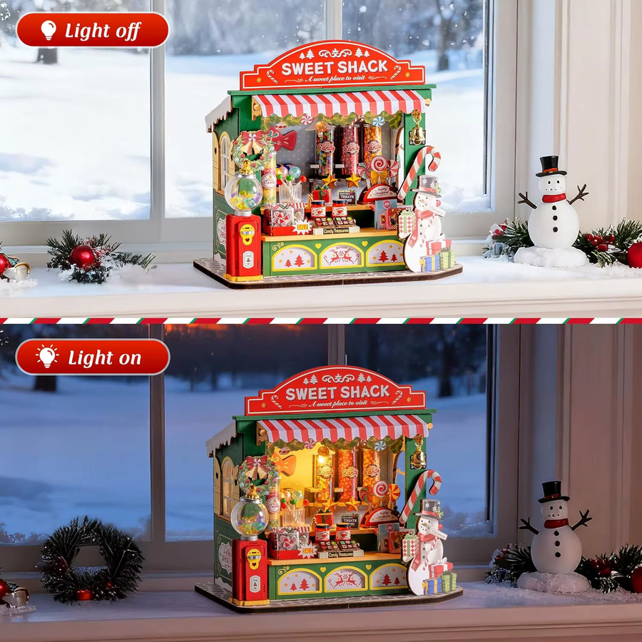 Rolife Weihnachts-Süßigkeitenstand, Miniatur-Hausset, 170-teiliges Set, ab 14 Jahren - Bild 5
