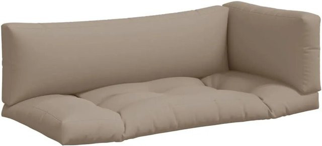 vidaXL Palettenkissen 3-teiliges Set aus Polyester in Beige, wasserabweisend und UV-beständig - Bild 1