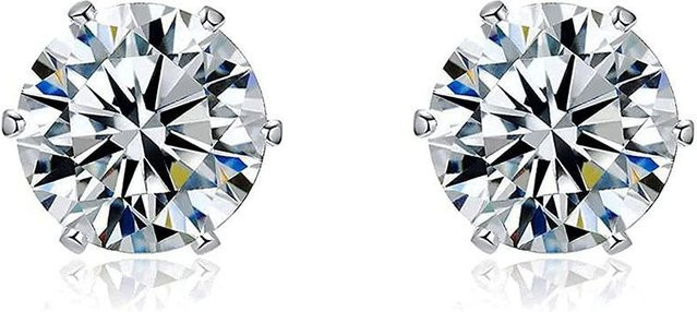 Lucky Star Jewelry Ohrstecker, Edelstahl, Gold, Zirkonia, Damen, 9mm - Bild 1