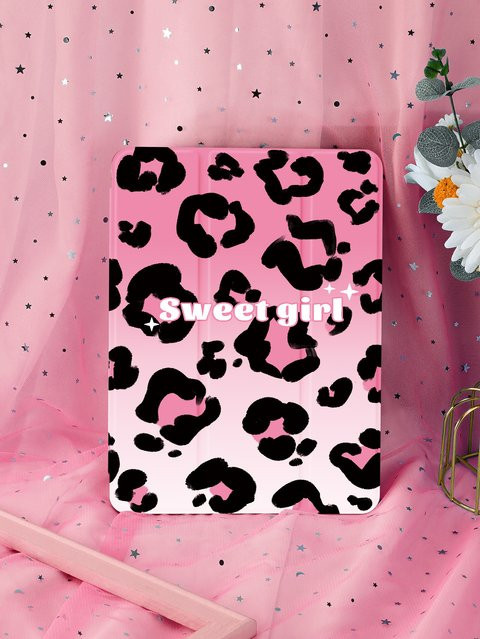 OLAIKE iPad Hülle mit Stifthalter in Rosa mit Leoparden-Design, kompatibel mit iPad 9,7 Zoll (6./5. Generation, 2018/2017), iPad Mini 4/5 und iPad Air 4/5 10,9 Zoll - Bild 1