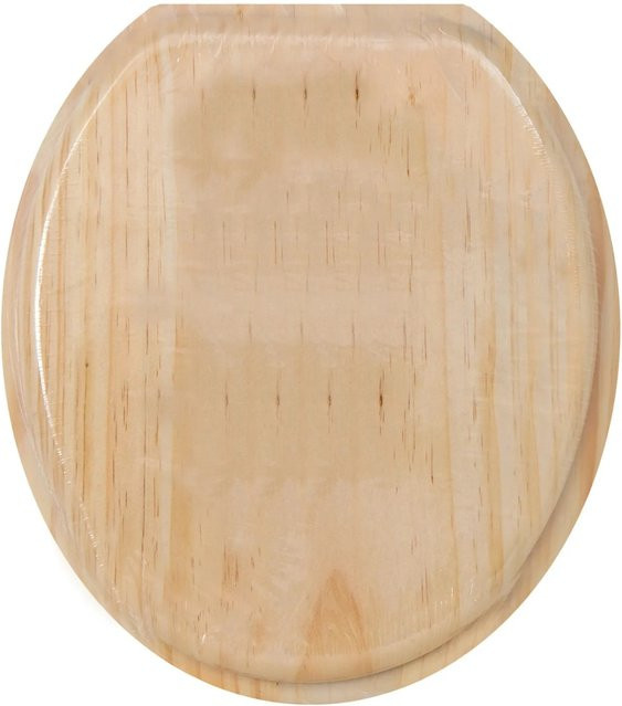 MSV WC-Sitz Pinie in Braun, oval, B: 45 cm, T: 37 cm, H: 5,6 cm - Bild 1