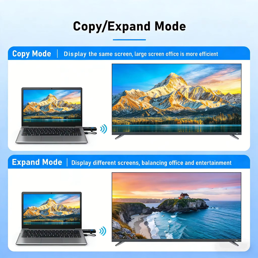 KEBIDUMEI Drahtloser HDMI Video Sender und Empfänger Extender, Media Streamer Display Adapter in Schwarz für Kamera, Laptop und PC zu TV - Bild 3