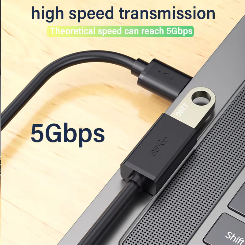 FENGKUABAO USB 3.0 Verlängerungskabel Stecker auf Buchse Datenkabel Schwarz - Bild 4
