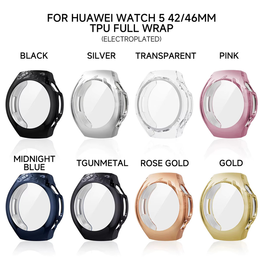 FancyWrist TPU-Hülle für Huawei Watch 5, GT5 und GT5 Pro (41 mm, 42 mm, 46 mm) mit Displayschutzfolie, transparent - Bild 2