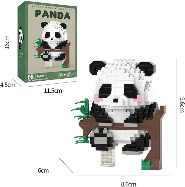 Wucifang Bags Kawaii Panda Mikropartikel Bausteine, Tierfiguren, ab 6 Jahren - Bild 1