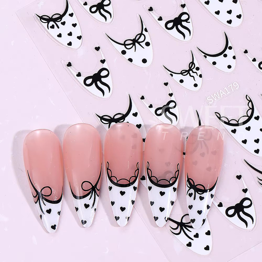 SWEET TREND Nagelaufkleber Schwarz-Weiß, Glänzend - Bild 2