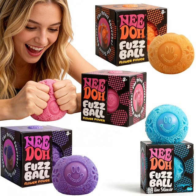 Schylling NeeDoh Blumen-Fuzz-Quetschball, Sensorisches Spielzeug - Bild 1