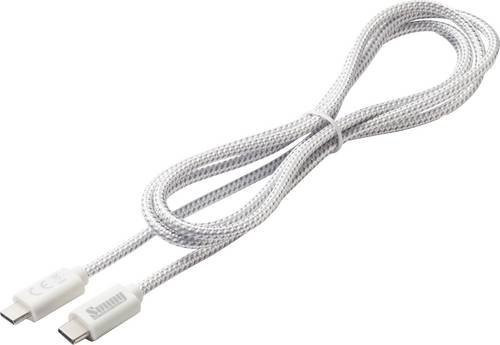 Dehner Elektronik USB-C auf USB-C Ladekabel USB 2.0, Länge: 1,5 m, Weiß - Bild 1