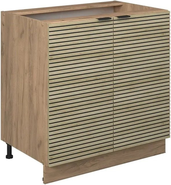 Vicco Küchenunterschrank Fame-Line Eiche Paneel Braun Breite: 80 cm, Höhe: 82 cm, Tiefe: 51,6 cm ohne Arbeitsplatte - Bild 2