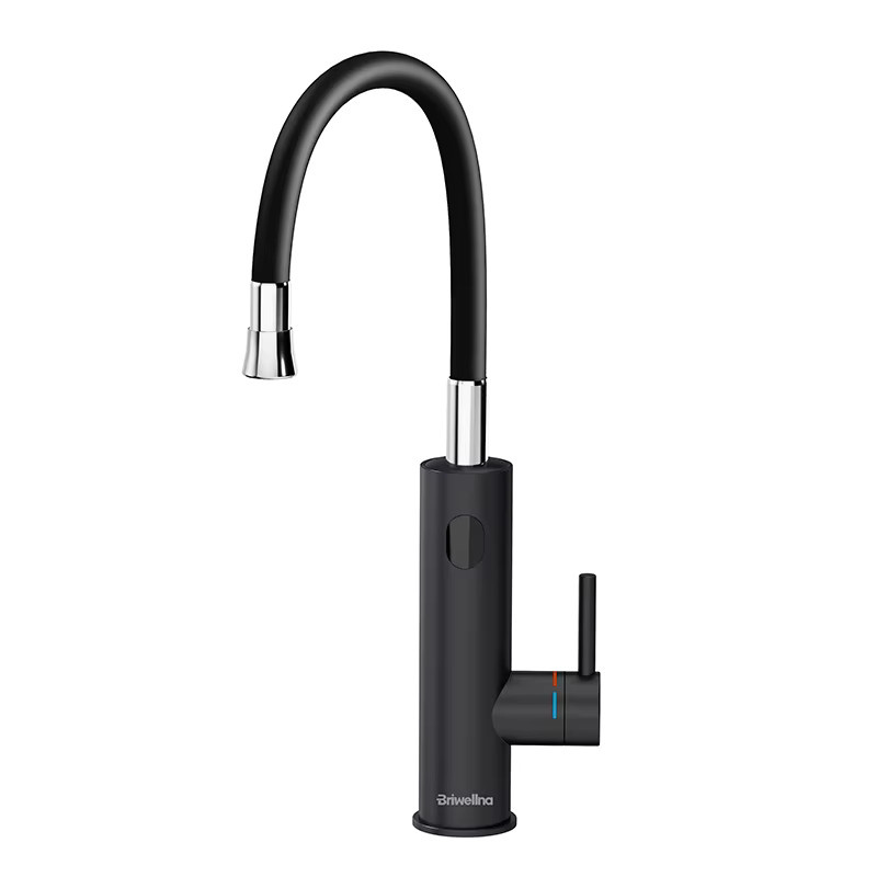 Briwellna Elektrischer Durchlauferhitzer 2-in-1 Wasserhahn in Schwarz aus Edelstahl mit Universal-Auslauf für die Küche, 220V - Bild 5