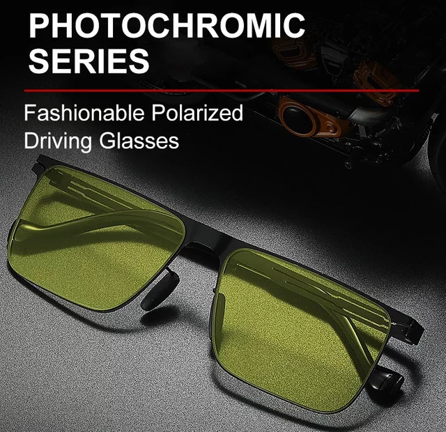 Polarisierte Sonnenbrille, Metall, Vollrand, rechteckig, Herren, schwarz - Bild 1