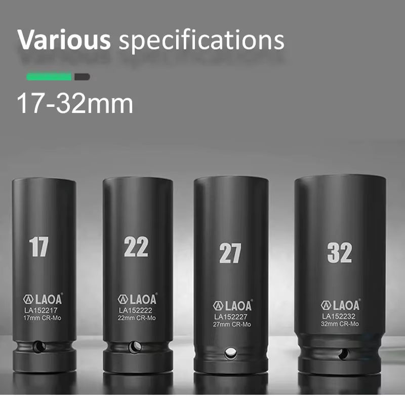 LAOA Tiefprofil-Innensechskantschlüssel Set 17–32 mm, 1/2 Zoll, Schwarz - Bild 3