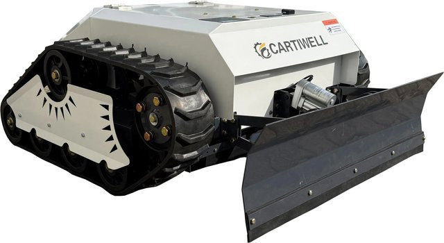 CARTIWELL Elektro Rasenmäher CW-500E mit Kettenantrieb, Schneepflug und Fernbedienung in Weiß - Bild 1