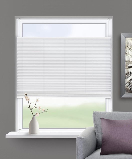 Spannplissee ACUS design collection in Weiß, semi-transparent, Breite: 60 cm, Höhe: 130 cm - Bild 1