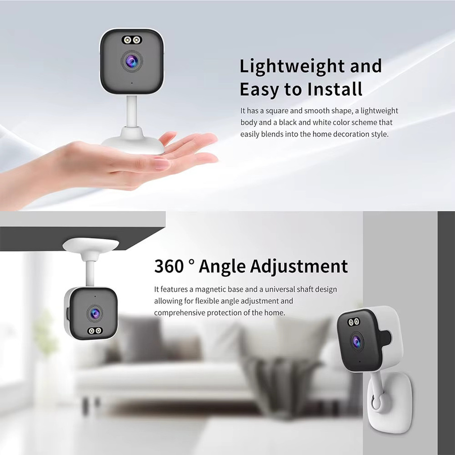 TAFN Mini Cube Wifi Indoor Kamera mit 3MP Auflösung, Zwei-Wege-Audio, Bewegungserkennung und Nachtsicht in Weiß - Bild 6
