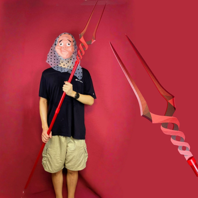 MINISO Lance of Longinus Spear Katana, Holz, Rot, Fantasy - Bild 1