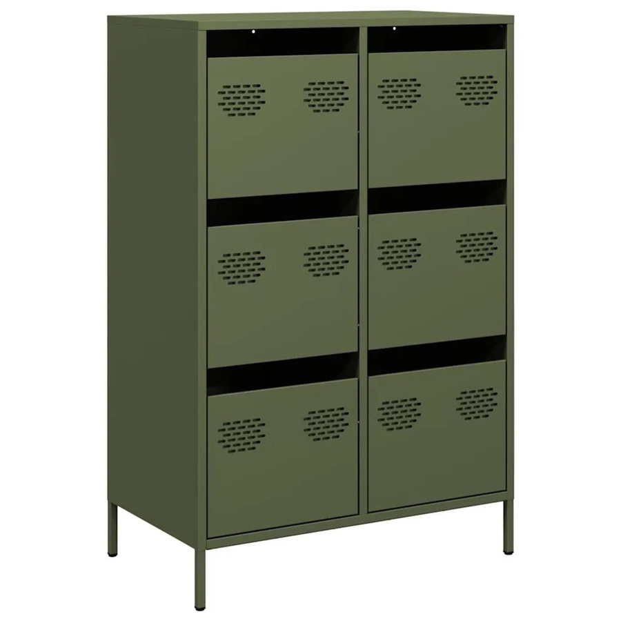 vidaXL Highboard aus kaltgewalztem Stahl in Grün, B/T/H: 68 x 39 x 101,5 cm - Bild 2