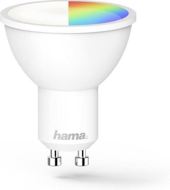 Hama WLAN-LED-Lampe GU10 mit 5,5W, RGBW, dimmbar und Reflektor für App- und Sprachsteuerung - Bild 1