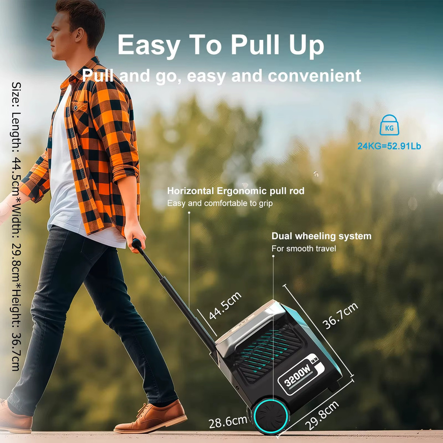 IEE P3200 Tragbare Powerstation mit 2048Wh Kapazität, 6400W Spitzenleistung und LiFePO4-Akku inklusive Smart-App-Steuerung - Bild 4