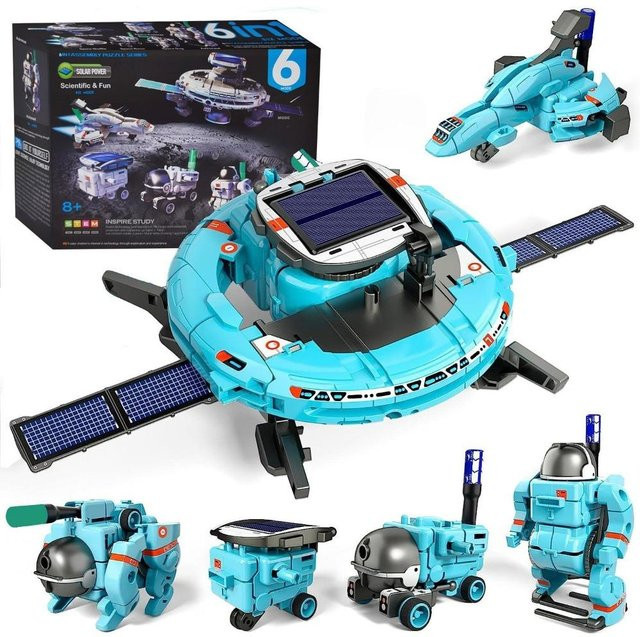 Fashnics 6-in-1 STEM Solarroboter-Bausatz, Blau, ab 3 Jahre - Bild 1