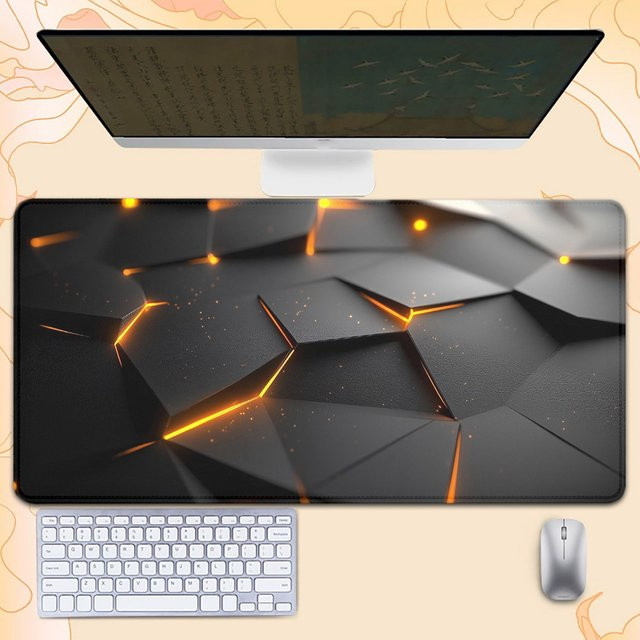 Laumango Mauspad mit geometrischem Design, rutschfest und waschbar, Schreibtischunterlage für Gaming und Büro - Bild 1