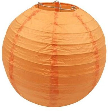 Puntos Faltbare Chinesische Papierlaterne Blanko in Orange, Runde Dekoration zum Selbermachen für Kinder, Durchmesser: 30 cm - Bild 1