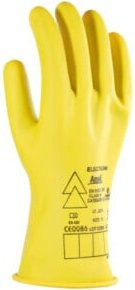 Ansell Elektriker Handschuhe E013Y aus Latex in Gelb, Größe XL, 500 V AC - Bild 1