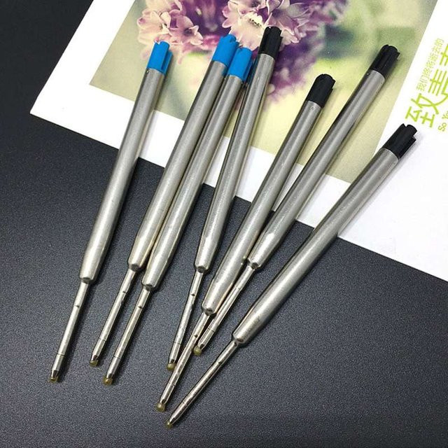 Kugelschreiberminen für Parker-Stifte mit mittlerer Spitze in Blau und Schwarz, Metall-Ersatzminen, Länge: 9,91 cm - Bild 1
