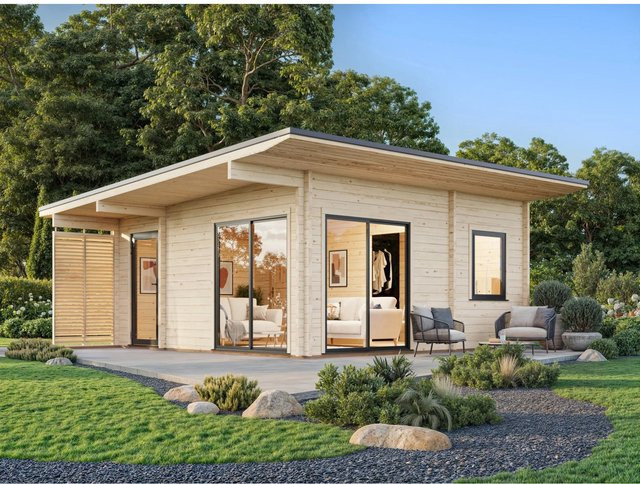 Palmako Ferienhaus Cecilia aus Fichte in Naturbelassen, B/T: 540 x 540 cm - Bild 1