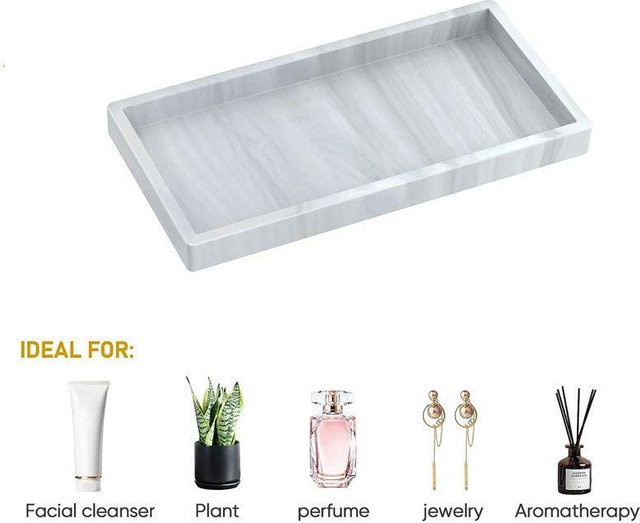 JETTING Silikon Aroma-Diffusor-Tablett quadratisch in Weiß als dekorativer Schminktisch-Organizer und Schmucktablett - Bild 1