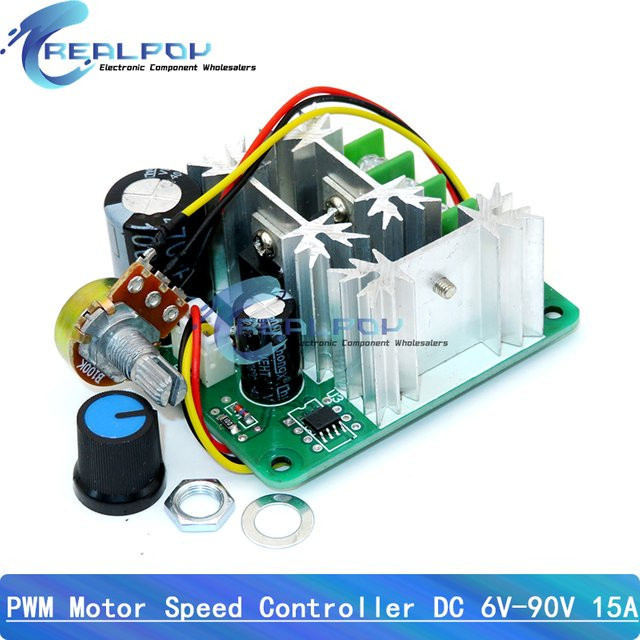 REALPOY PWM DC Motor Drehzahlregler 6V-90V 15A 1000W zur stufenlosen Regelung - Bild 1