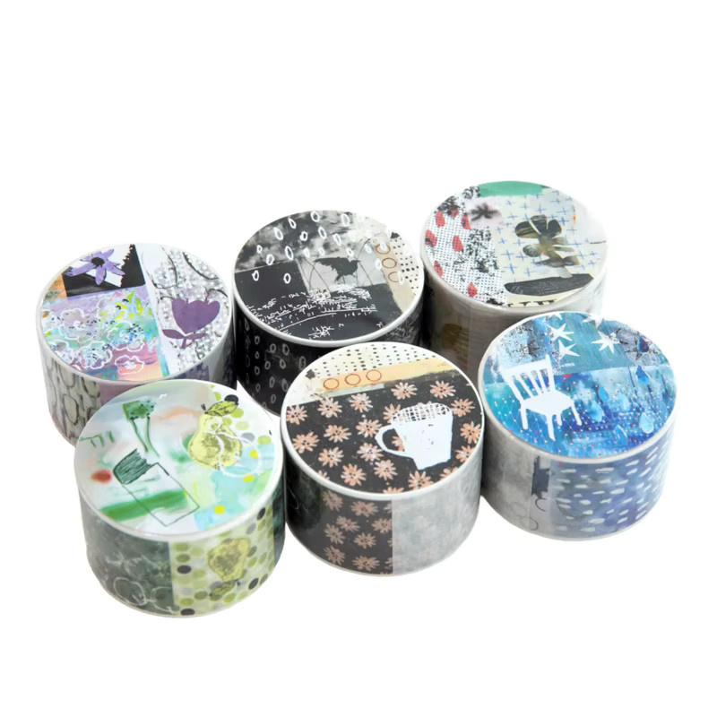 Vintage Patchwork Washi Tape in Multicolour für Collagen und Journaling, Breite: 2,5 cm, Länge: 200 cm - Bild 3