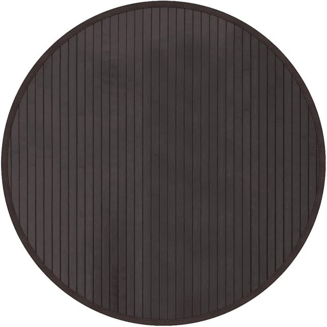 vidaXL Teppich Rund Dunkelbraun aus Bambus und Polypropylen Durchmesser: 60 cm - Bild 1