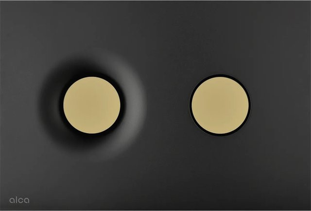 AlcaDrain WC-Betätigungsplatte Dot.Dot M1978-7 Dual Flush in Schwarz-Matt und Gold-Matt - Bild 1