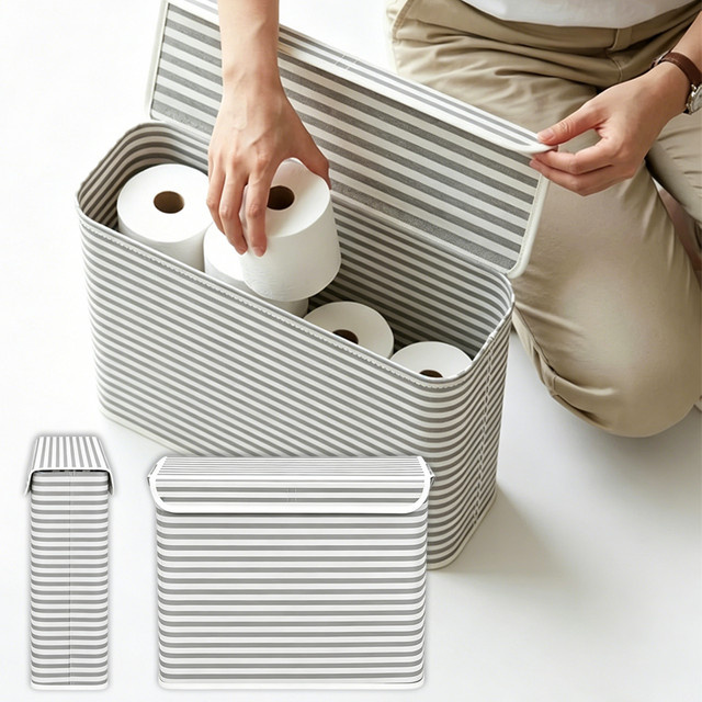 Faltbare Toilettenpapier-Aufbewahrungsbox und Taschentuch-Organizer von XJM für das Badezimmer - Bild 1