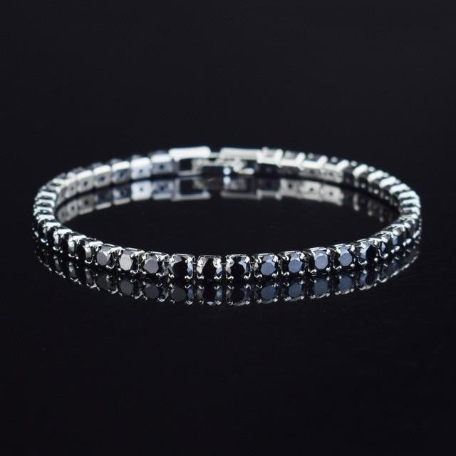YIRAN Jewelry Tennis Armband, Messing, Zirkonia, Schwarz, Unisex, 19cm - Bild 1
