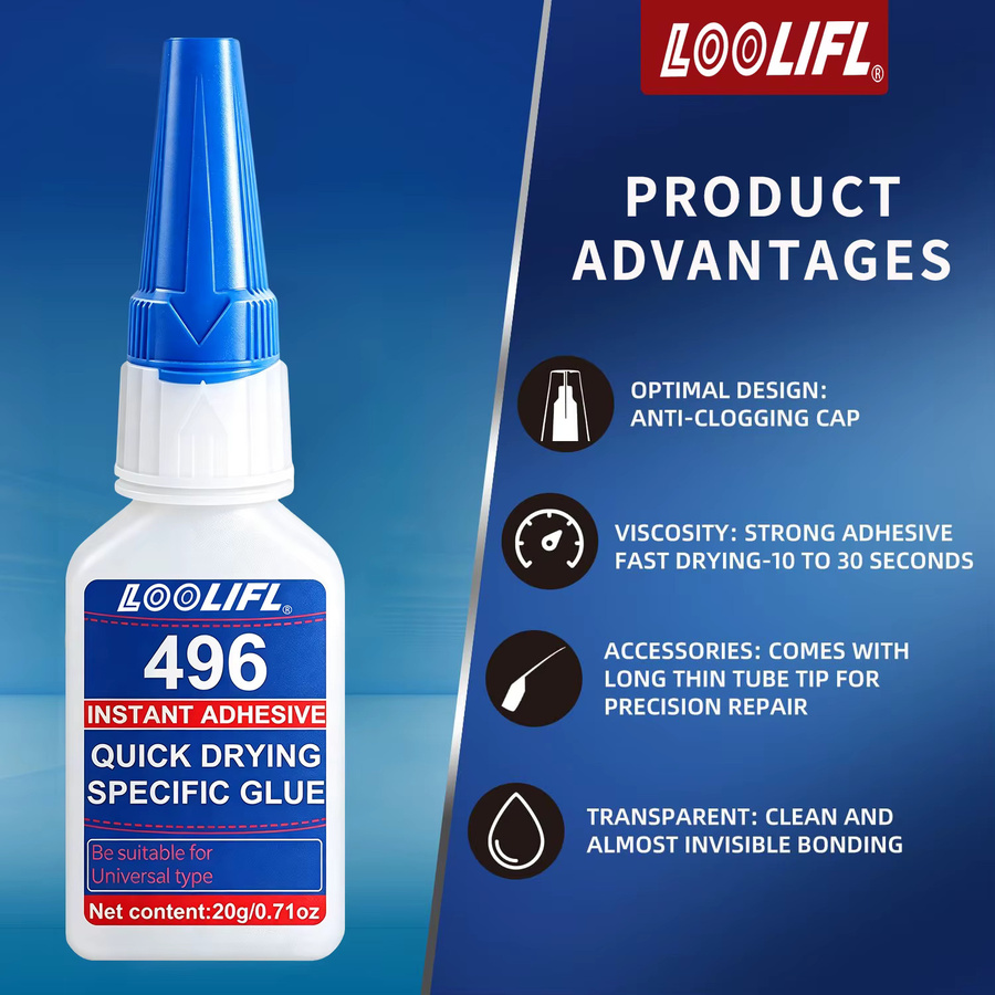 LOOLIFL 496 Superkleber Cyanacrylat-Klebstoff, transparent, 20 g - Bild 5