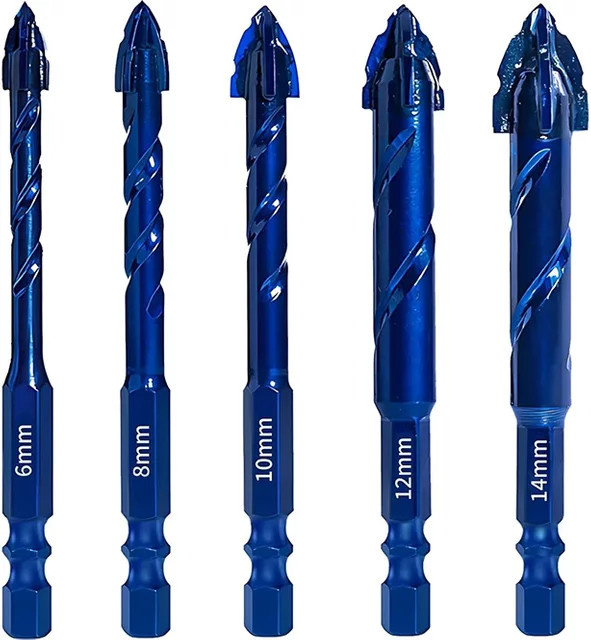 LUCHSHIY Steinbohrer-Set für Beton, Fliesen und Ziegel, Blau, 6–14 mm - Bild 1