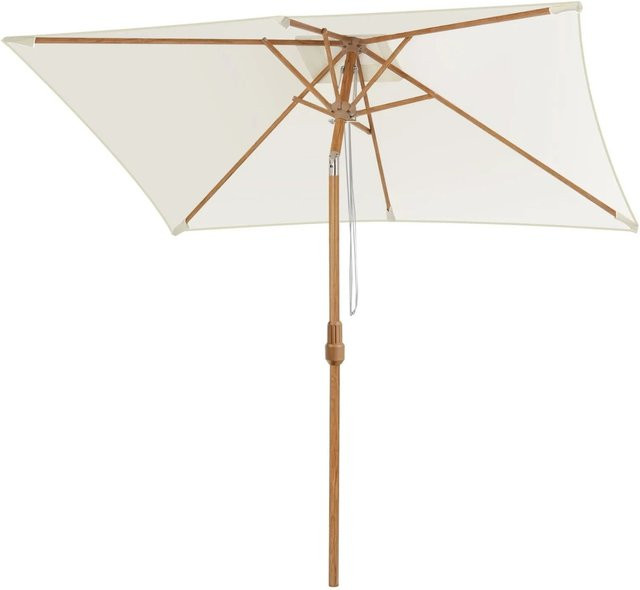 Sekey Sonnenschirm mit Holzoptik in Creme/Beige, B/T: 300 x 200 cm, UPF 50 Sonnenschutz für Garten und Terrasse - Bild 1