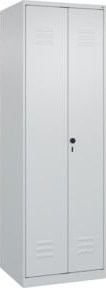 C+P Putzmittel-Spind Classic PLUS mit 2 Abteilen und Sicherheits-Drehriegel, Grau/Weiß, H x B x T: 185 x 60 x 50 cm - Bild 1