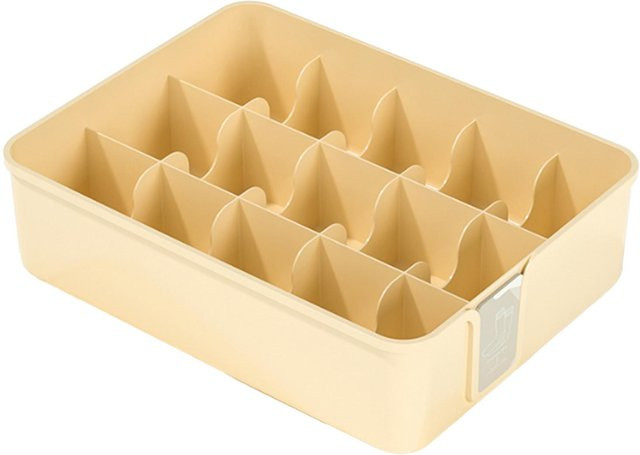 OutsideWorld Organizer für Socken und Unterwäsche mit 15 Fächtern in Gelb und Beige - Bild 1