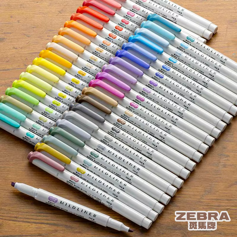 ZEBRA Mildliner Textmarker Set WKT7 mit 5 Pastellfarben, wasserbasierte Doppelspitze zum Hervorheben - Bild 2
