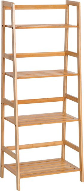 Aosom HOMCOM Bücherregal aus Bambus mit 4 Ebenen in Natur Braun - Bild 1